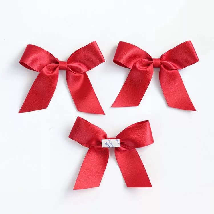 MingRibbon Custom Made Pre-Tied Gift Ribbon Bows Wholesale Adhesive Back Ready Made Gift Bows