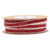 8 colors available 6 mm wide natural stripe jute ribbon roll for flora wrapping