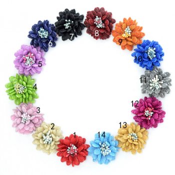 MingRibbon Ready stock 4cm diameter small Fabric Flower 14 colors available