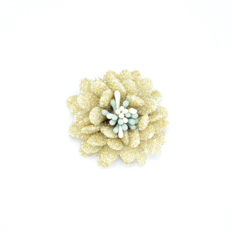 handmade 4cm glitter fabric flower (14)