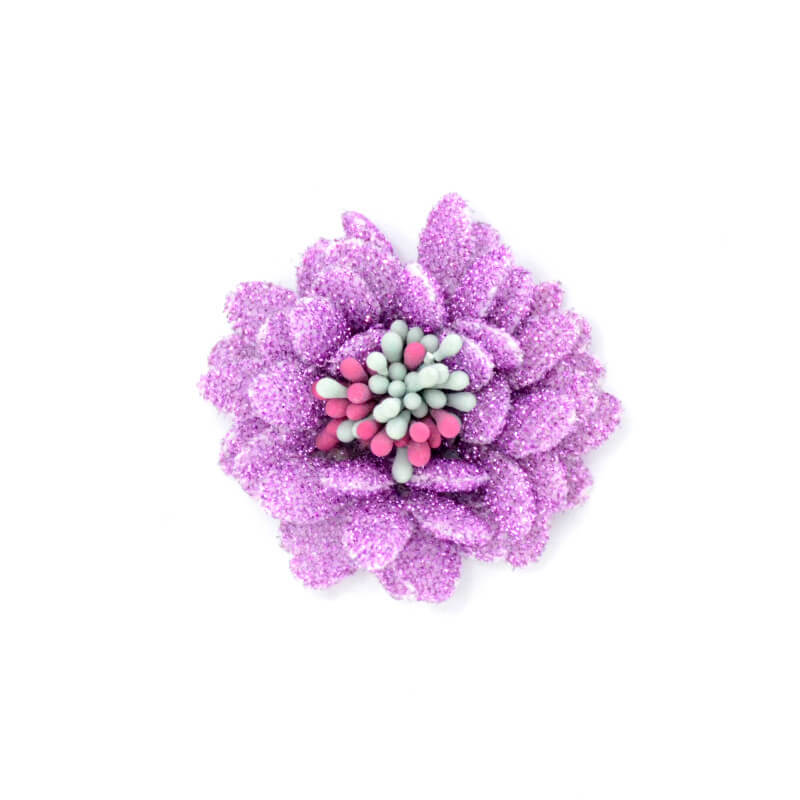handmade 4cm glitter fabric flower (15)