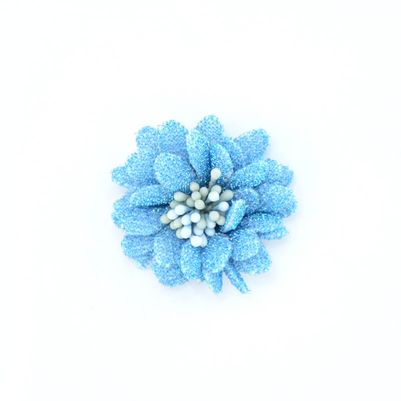 handmade 4cm glitter fabric flower (16)