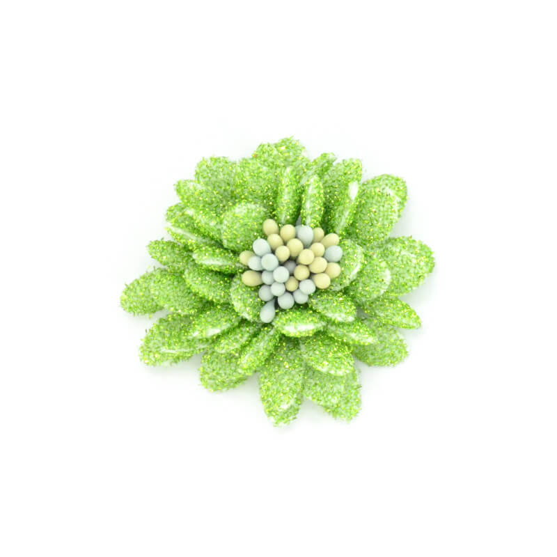 handmade 4cm glitter fabric flower (3)