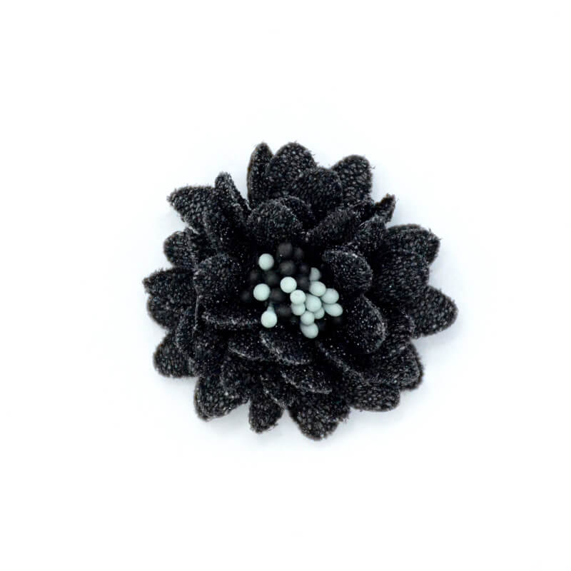 handmade 4cm glitter fabric flower (4)