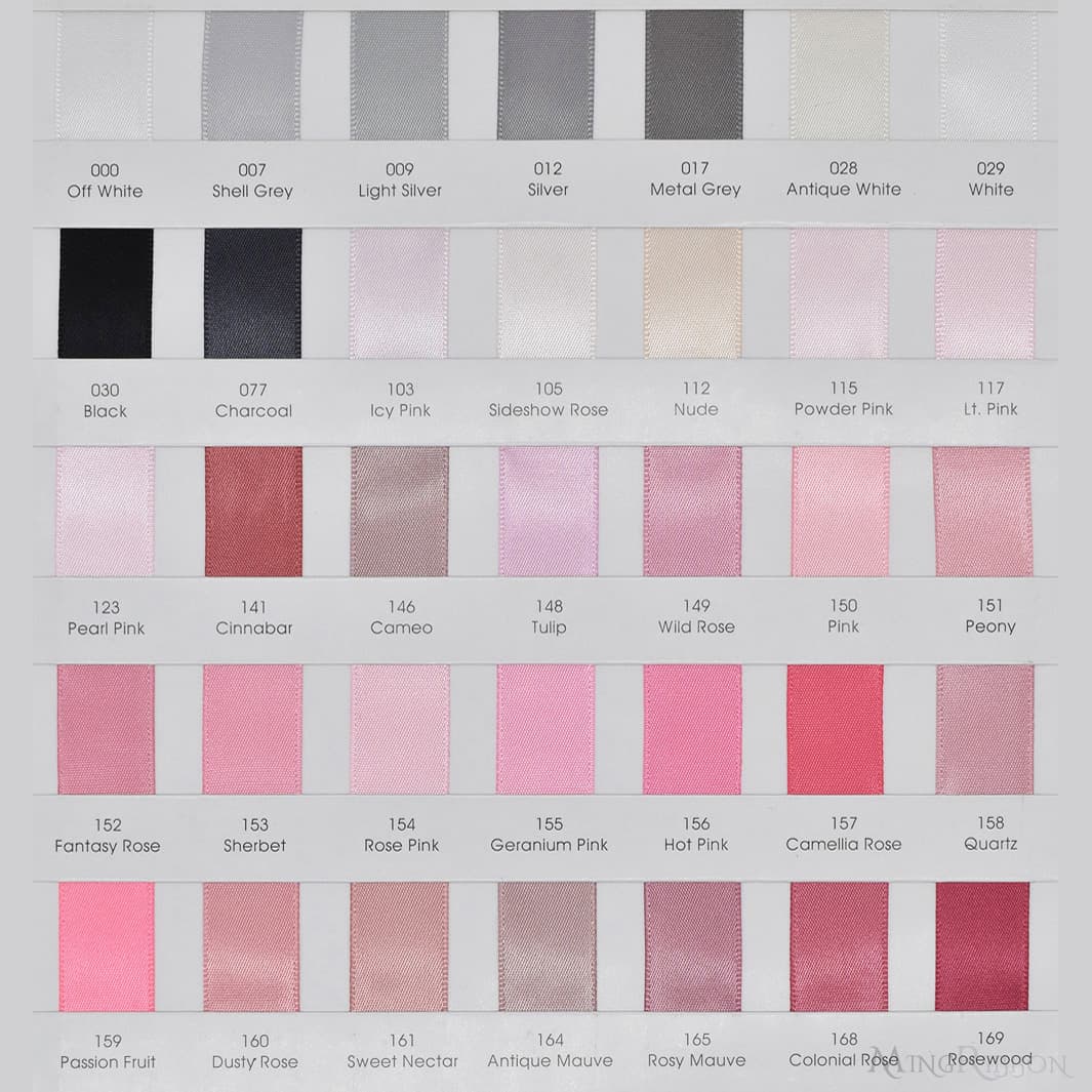 MingRibbon satin ribbon color chart