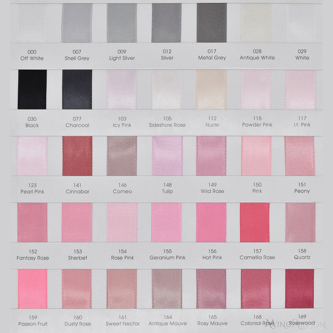 MingRibbon satin ribbon color chart