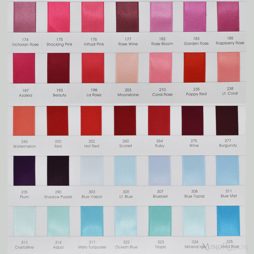 MingRibbon satin ribbon color chart