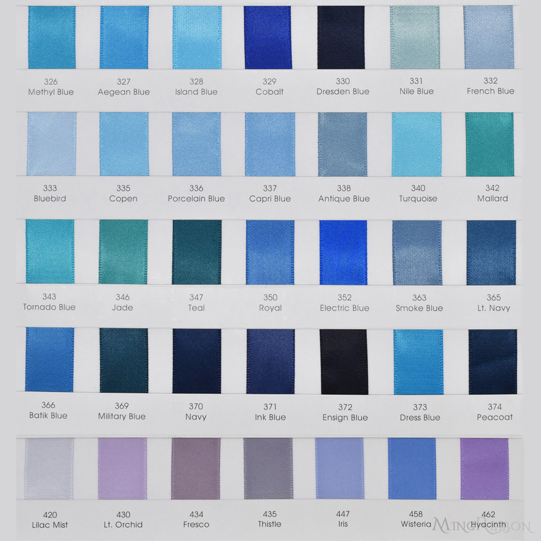 MingRibbon satin ribbon color chart