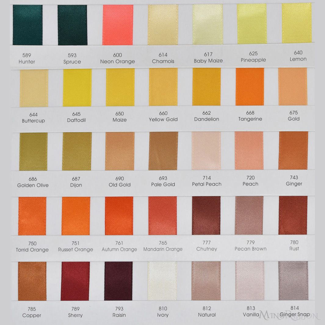 MingRibbon satin ribbon color chart