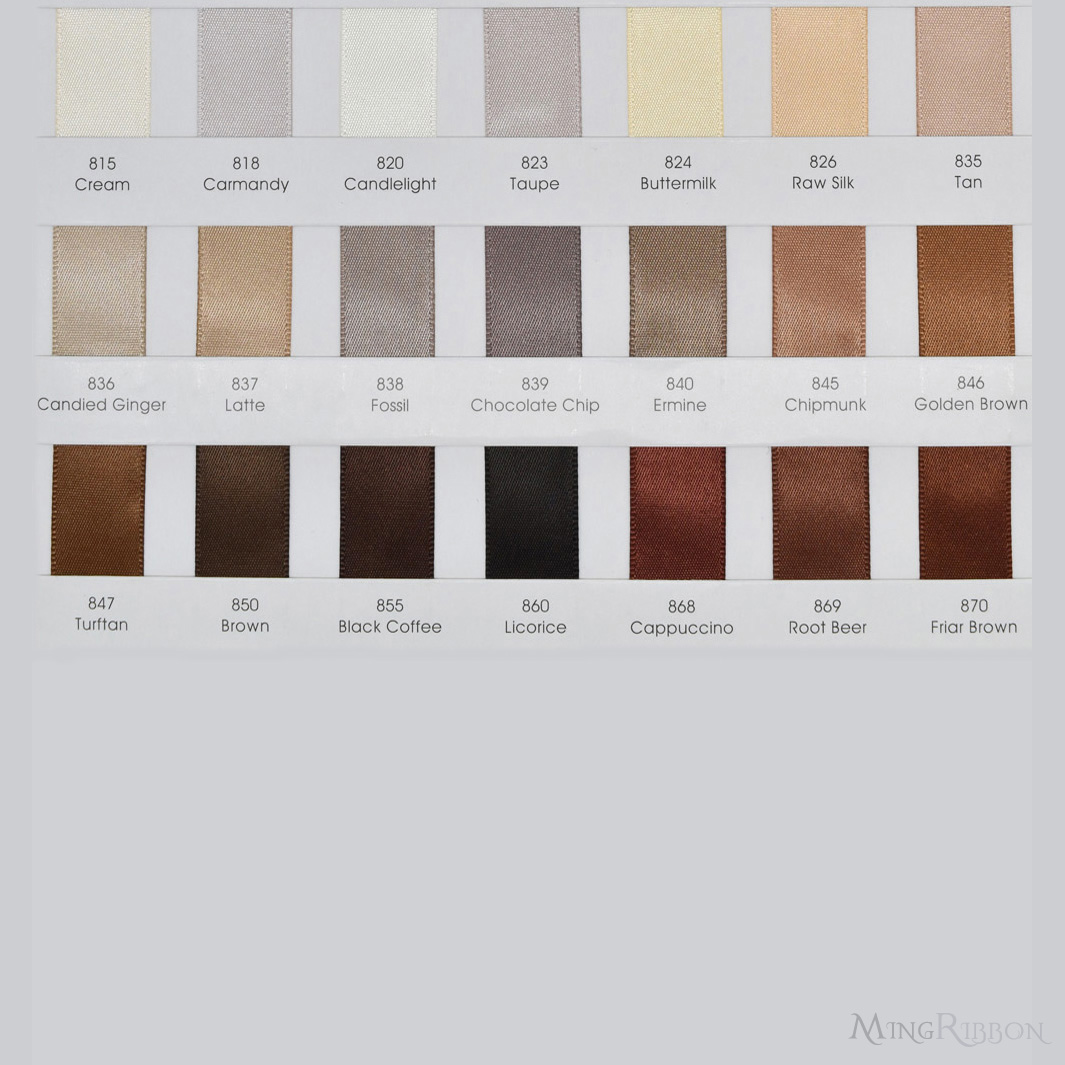 MingRibbon satin ribbon color chart