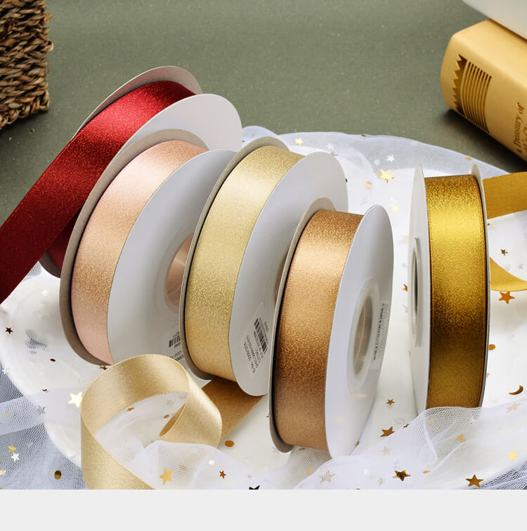 Polyester Gold Purl Satin Ribbon
