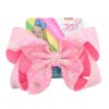 Ready stock 8 inches reversible glitter sequin ribbon hair bows with clip