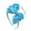 Boutique solid color 4 inches wide grosgrain ribbon bow hairband for girl