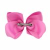 6 inches wide solid color grosgrain ribbon hair bow with clip for girls