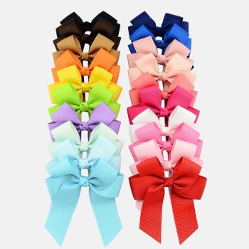 3.5 inches wide grosgrain ribbon hair bow with clip for girls