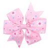 3.2 inches wide flower printed grosgrain ribbon hair bow with clip for girls