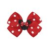 4 inches wide mickey mouse pink polka-dot hair bow with clip