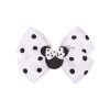 4 inches wide mickey mouse pink polka-dot hair bow with clip