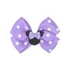 4 inches wide mickey mouse pink polka-dot hair bow with clip