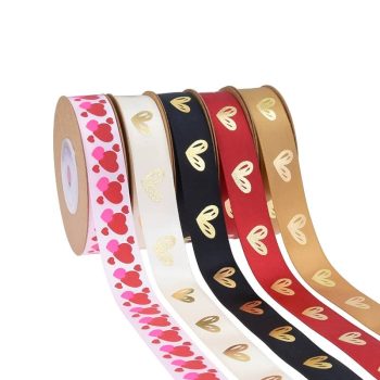 16mm(5/8 in) wide valentine printed ribbon – heart shape