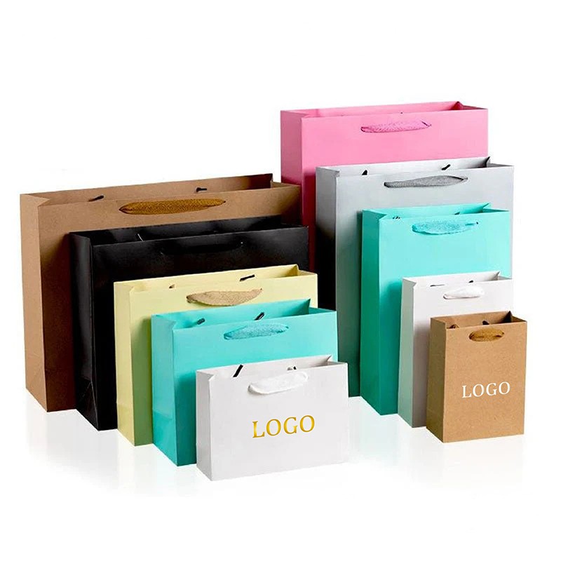 Custom Size, Color & Logo Printed Paper Bags Custom Size, Color & Logo Printed Paper Bags